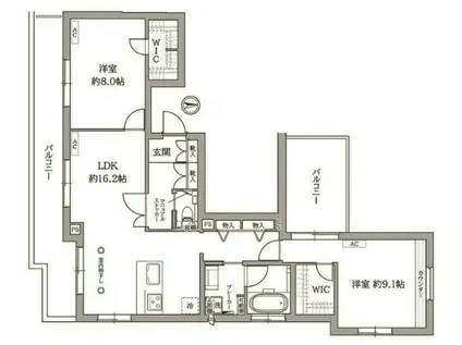 シグネチャーゼロセブン(2LDK/3階)の間取り写真