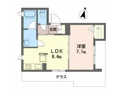 エムズ・シャーメゾン北梅田(1LDK/1階)の間取り写真