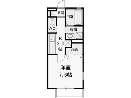 エスペランサI(1K/2階)の間取り写真