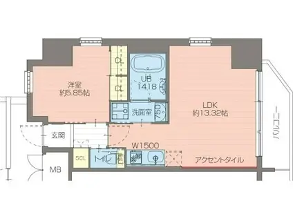 プレジオ日暮通(1LDK/4階)の間取り写真