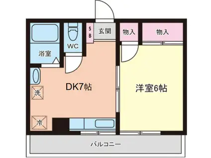 サンハイツ高橋(1DK/2階)の間取り写真