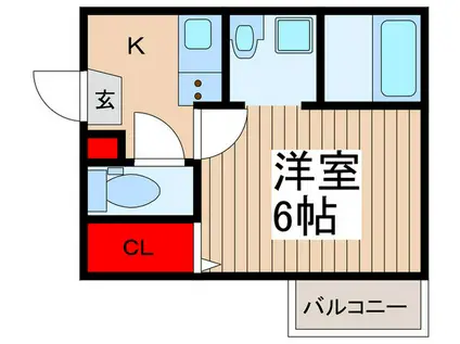 ソフィアテラス武里(1K/1階)の間取り写真