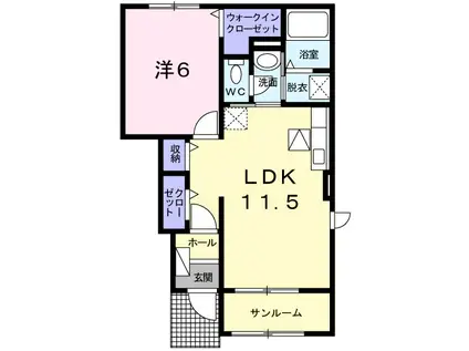 アヴァンツァーレ(1LDK/1階)の間取り写真