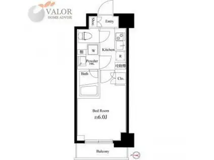 ハーモニーレジデンス武蔵小杉002(1K/7階)の間取り写真