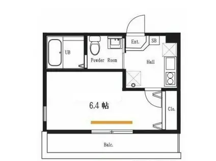 ハーミットクラブハウス根岸IV(1K/3階)の間取り写真