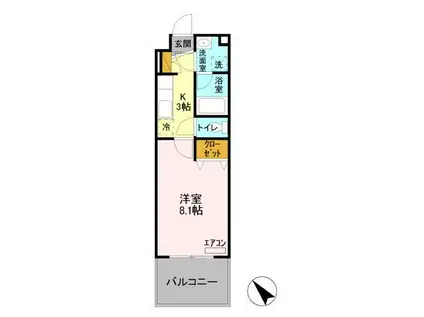 ザ・ステイブル(1K/2階)の間取り写真