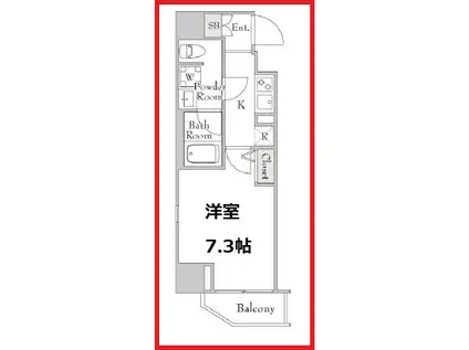 ルミ―クアン北上野(1K/2階)の間取り写真