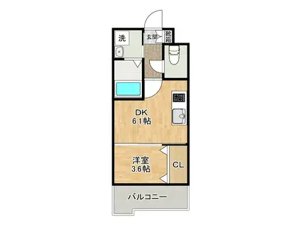 アルゴヴィラージュ天神II(1DK/11階)の間取り写真