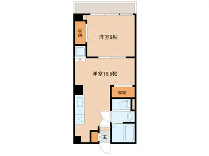 東都向島コーポ(1LDK/2階)の間取り写真