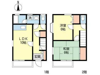 カメリアハウス(2LDK/1階)の間取り写真