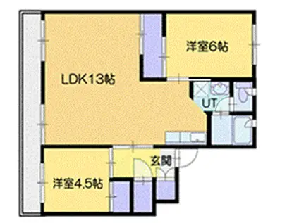 ビレッジハウス恵み野(2LDK/1階)の間取り写真
