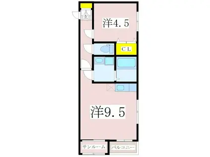 ACCORDER I(1LDK/2階)の間取り写真