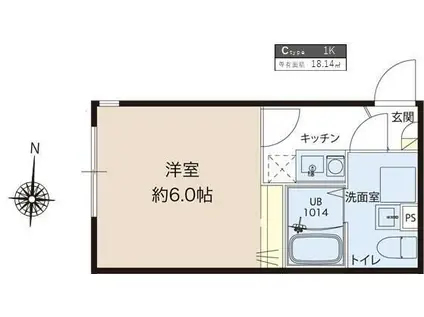 レピュア蓮根レジデンスイースト(1K/4階)の間取り写真