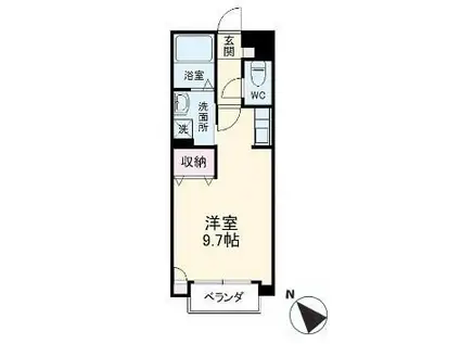 サンライク和田町(1K/2階)の間取り写真