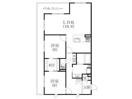 ドゥプランニングマンション(2LDK/4階)の間取り写真