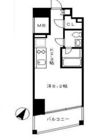 セルフィスタ渋谷(ワンルーム/2階)の間取り写真