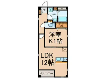 LUCE II(1LDK/1階)の間取り写真