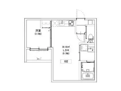 CRASTINE岩田町5丁目クラスティーネイ(1LDK/2階)の間取り写真