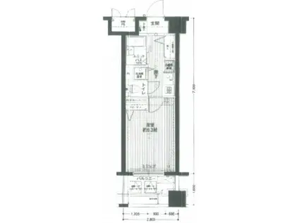メインステージ赤坂II(1K/4階)の間取り写真