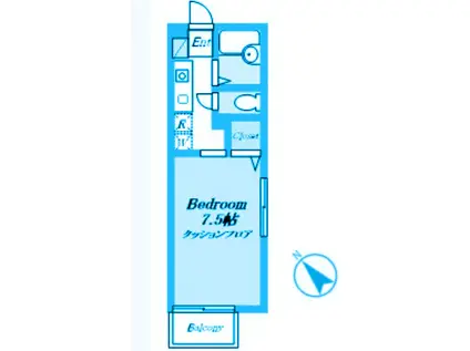 サンラインダイキュウB棟(1K/2階)の間取り写真