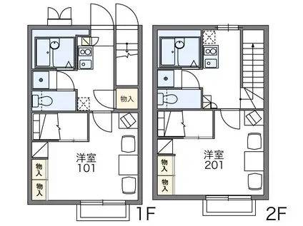 レオパレスグリーンハウスV(1K/1階)の間取り写真