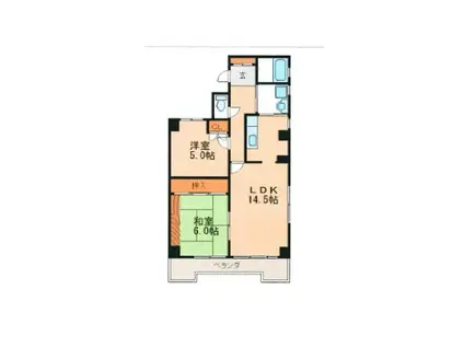 グランセーブル高岳(2LDK/4階)の間取り写真