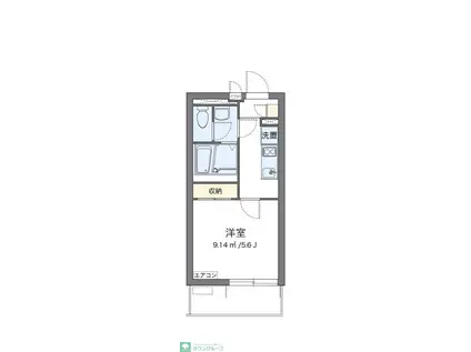 クレイノルミエール蕨(1K/1階)の間取り写真