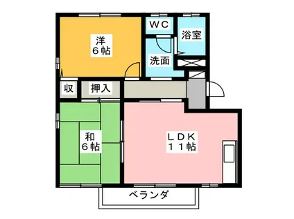 ディアス本郷(2LDK/1階)の間取り写真