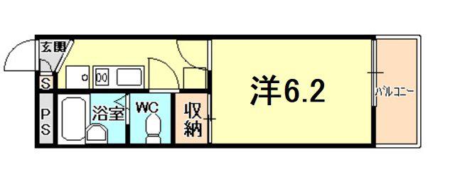 レオパレスDREAMSEEDII(1K/1階)の間取り写真