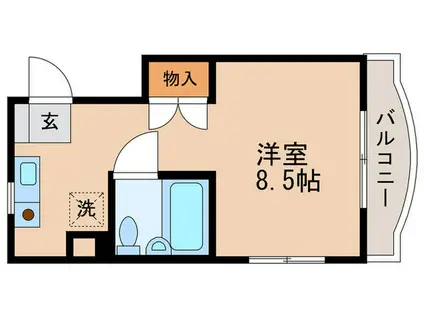 ソシオ国立(ワンルーム/3階)の間取り写真