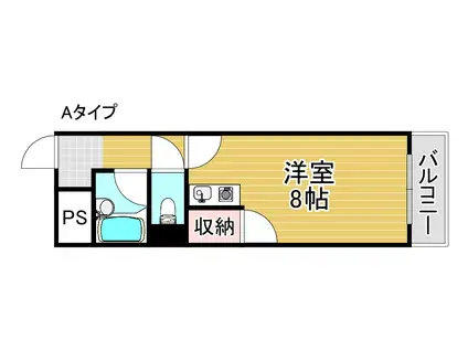 エスポワール御崎(1K/2階)の間取り写真