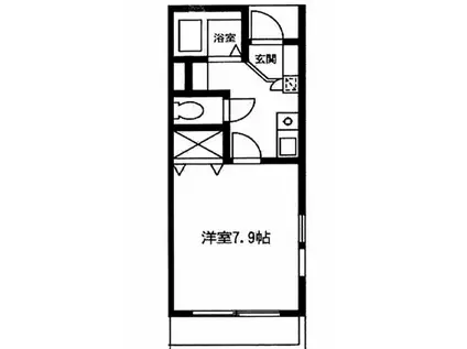 間中ハイツ(1K/2階)の間取り写真