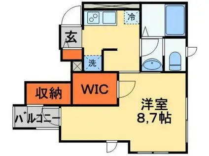 コルサント(1K/1階)の間取り写真