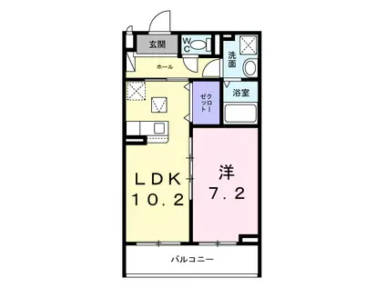 フラッフィ(1LDK/1階)の間取り写真