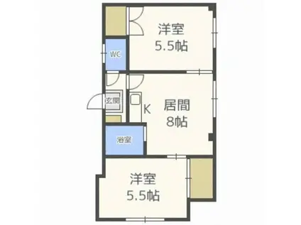 HSハイツ(2DK/3階)の間取り写真