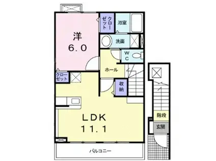 フェアリーズ・コート(1LDK/2階)の間取り写真