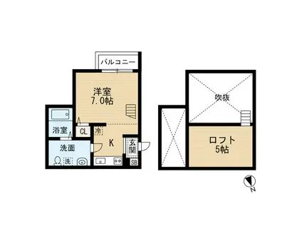 MIDWAY HILL板宿STA(ワンルーム/1階)の間取り写真