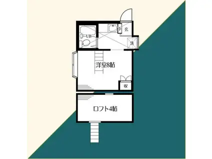 アルカディア 湘南(ワンルーム/2階)の間取り写真