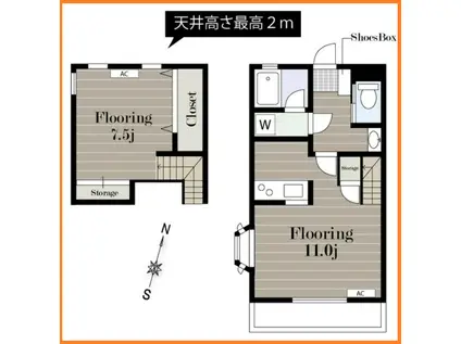 ETERNO CASCATAII(1LDK/1階)の間取り写真