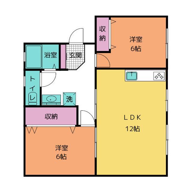 ベルハイム(2LDK/3階)の間取り写真