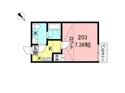 プリマベーラ西生田(1K/2階)の間取り写真