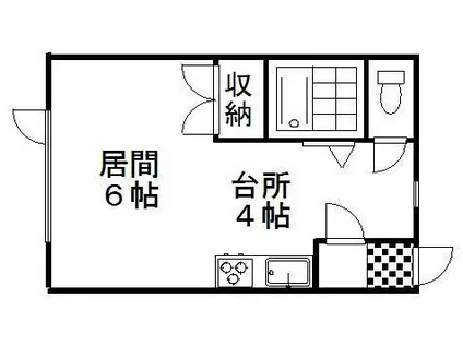 シティパル芦野(1K/2階)の間取り写真