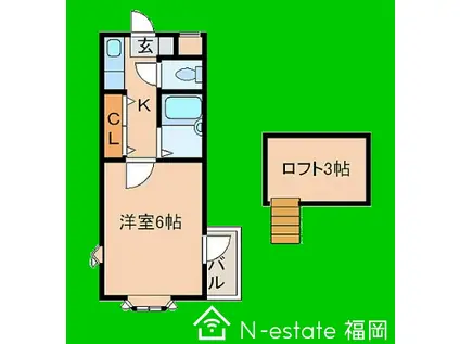 ウイング室見(1SK/4階)の間取り写真