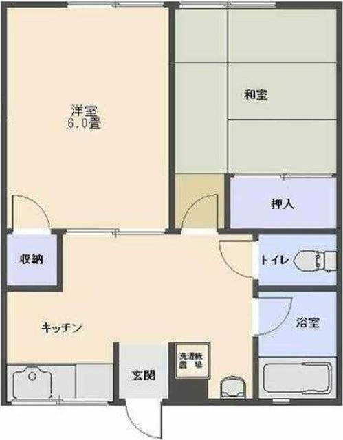 シティハイム岸和(2K/1階)の間取り写真