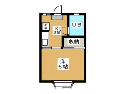 リバーサイド多摩川(1K/2階)の間取り写真