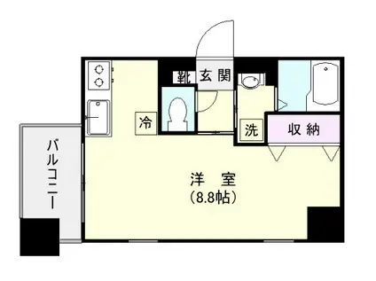 プランドール8(ワンルーム/4階)の間取り写真