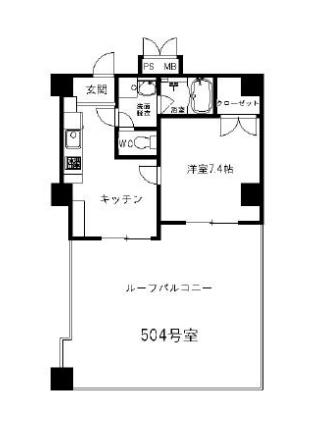 ヴェルドミール(1DK/5階)の間取り写真