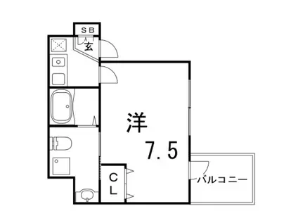 ウォークワンミニッツ王子公園(1K/4階)の間取り写真