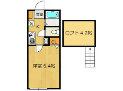 クラッシィコート鶴見(1K/1階)の間取り写真