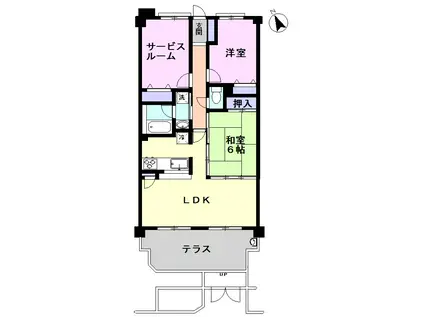 ライオンズマンション松戸胡録台(2SLDK/1階)の間取り写真